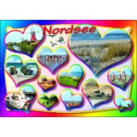 Ostfriesland Postkarten Nordsee Herzen Schiff Strand...