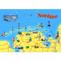 Ostfriesland Postkarten Nordsee Bilder Landkarte