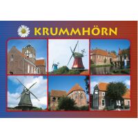Krummhörn Pewsum Postkarten Windmühle Kirche