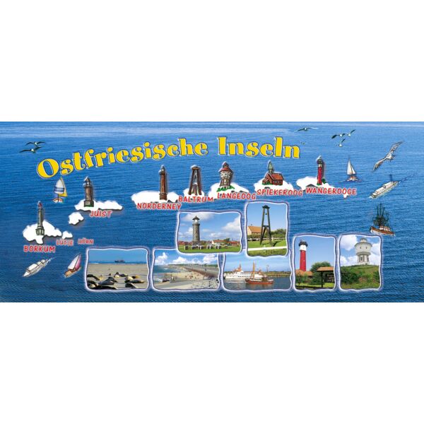 Ostfriesische Inseln Bedruckte Tassen Landkarte Inseln