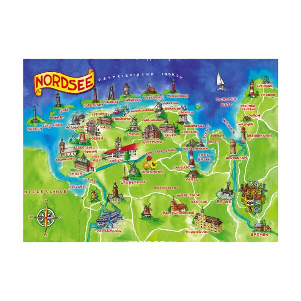 Ostfriesland Kühlschrankmagnete Nordsee Bilder Landkarte