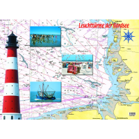 Ostfriesische Inseln Tischset Leuchttürme der Nordsee