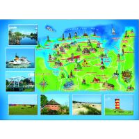 Ostfriesische Inseln Tischset Nordsee Landkarte Bilder Leuchtturm