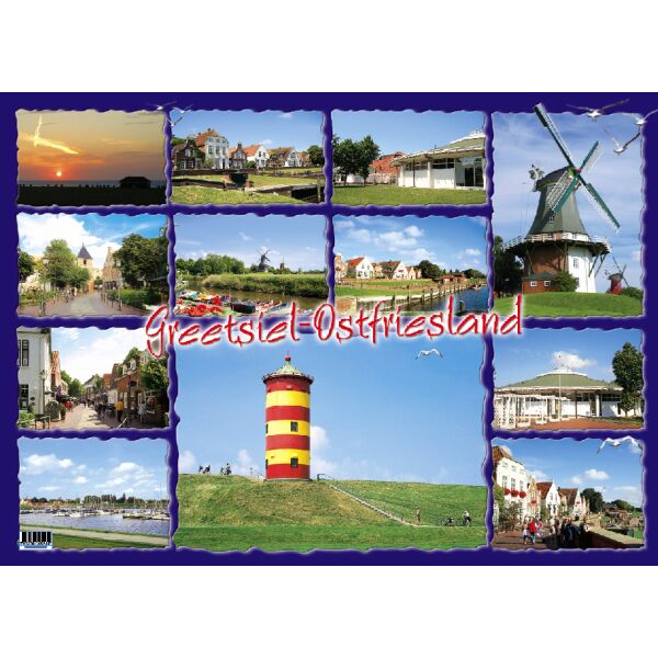 Greetsiel-Ostfriesland Tischset Windmühle Leuchtturm Hafen