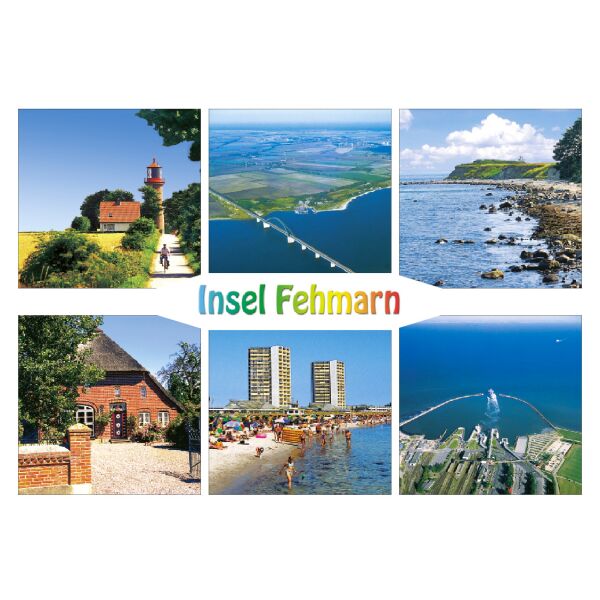 Insel Fehmarn Postkarten Fehmarnsundbrücke Fährhafen Leuchtturm Steilküste