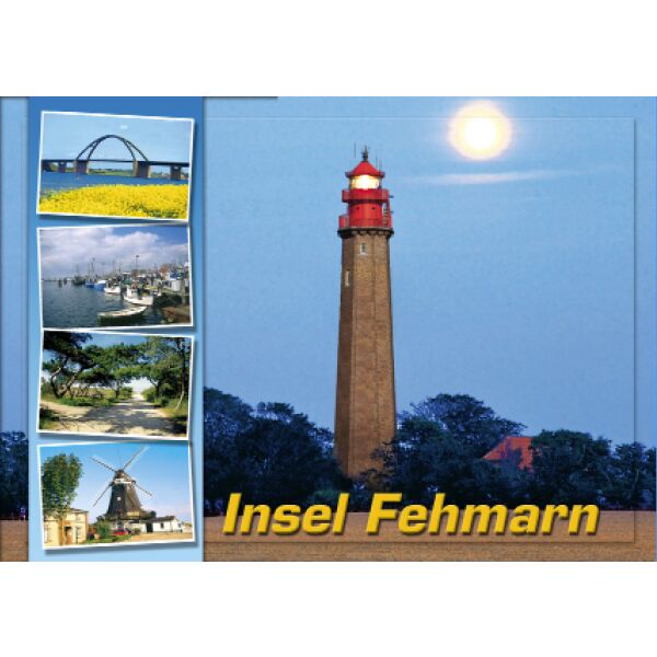 Insel Fehmarn Postkarten Mühle Leuchtturm Fehmarnsundbrücke