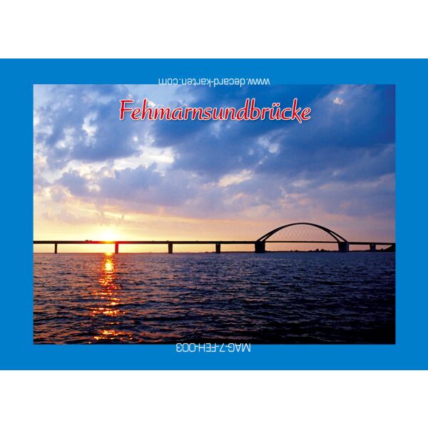 Insel Fehmarn Kühlschrankmagnete Fehmarnsundbrücke in Dämmerung
