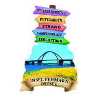 Insel Fehmarn Wegweiser Magnete Fehmarnsundbrücke