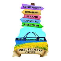 Insel Fehmarn Wegweiser Magnete Fehmarnsundbrücke