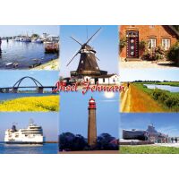 Insel Fehmarn Tischset Landkarte mit Bilder Fähre...