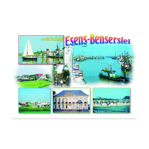 Esens-Bensersiel Postkarten Ostfriesland Schiffe im Hafen