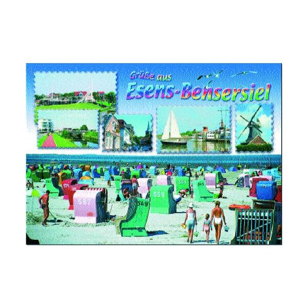 Esens-Bensersiel Postkarten Grüße aus Esens-Bensersiel Strandkörbe