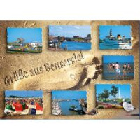 Esens-Bensersiel Postkarten Fußabdruck im Sand...