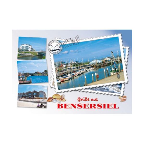 Esens-Bensersiel Postkarten Briefmarke Hafen