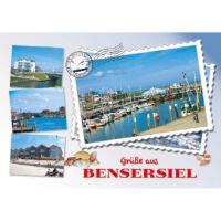 Esens-Bensersiel Postkarten Briefmarke Hafen