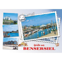 Esens-Bensersiel Postkarten Briefmarke Hafen