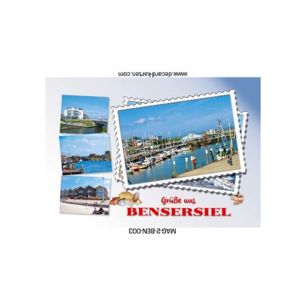 Esens-Bensersiel Kühlschrankmagnete Briefmarke Hafen