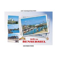 Esens-Bensersiel Kühlschrankmagnete Briefmarke Hafen