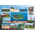 Insel Langeoog Postkarte Ansichtskarte Nordseeinsel Inselbahn Statue Luftaufnahme