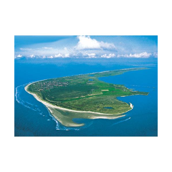 Insel Langeoog Postkarte Ansichtskarte Luftaufnahme bewölkt