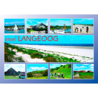 Insel Langeoog Postkarte Ansichtskarte Strand Fähre...