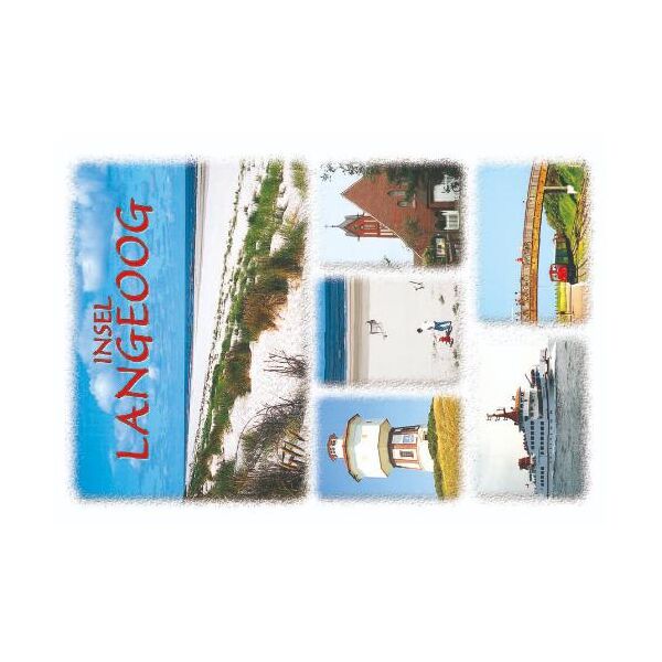 Insel Langeoog Postkarte Ansichtskarte Kirche Wasserturm Fähre