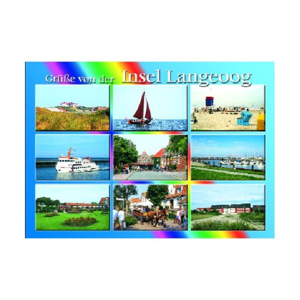 Insel Langeoog Postkarte Ansichtskarte 9 Motive Grüße von der Insel