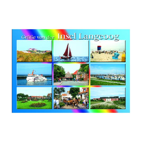 Insel Langeoog Postkarte Ansichtskarte 9 Motive Grüße von der Insel