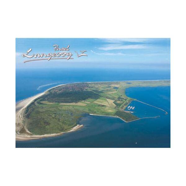 Insel Langeoog Postkarte Ansichtskarte Luftaufnahme Südseite