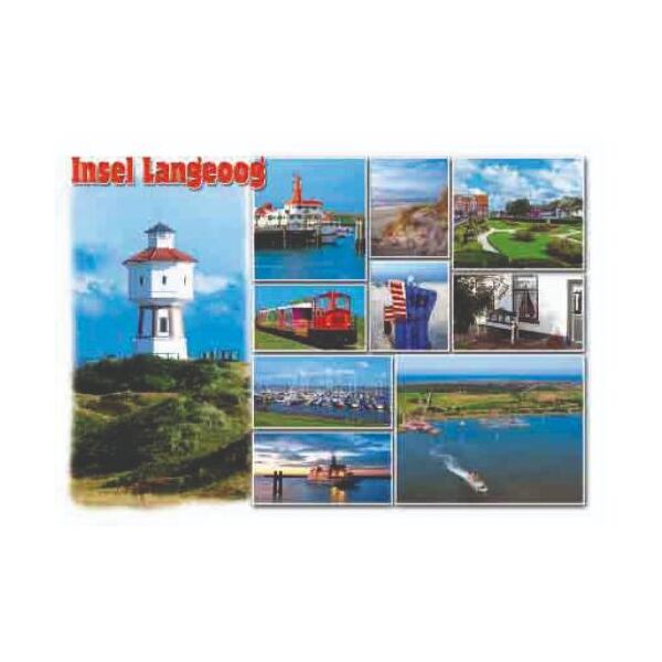 Insel Langeoog Postkarte Ansichtskarte Wasserturm Inselbahn Fähre