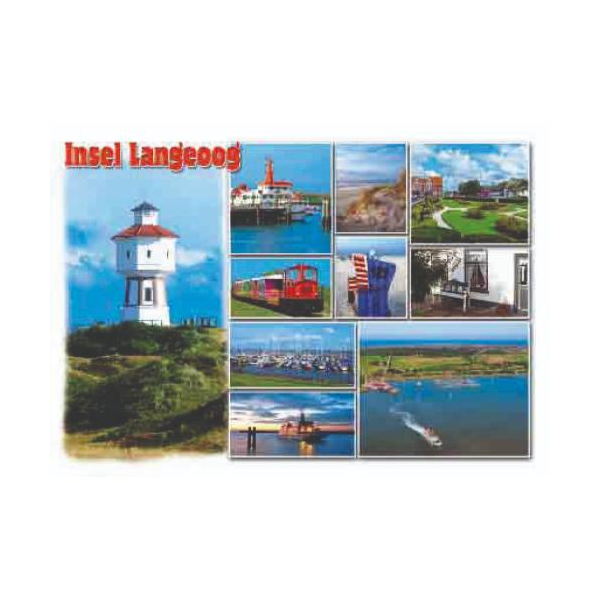 Insel Langeoog Postkarte Ansichtskarte Wasserturm Inselbahn Fähre