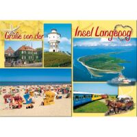 Insel Langeoog Postkarte Ansichtskarte Kutsche...