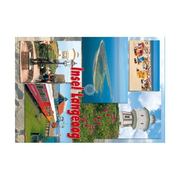 Insel Langeoog Postkarte Ansichtskarte Statue Inselbahn Luftaufnahme