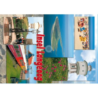 Insel Langeoog Postkarte Ansichtskarte Statue Inselbahn...