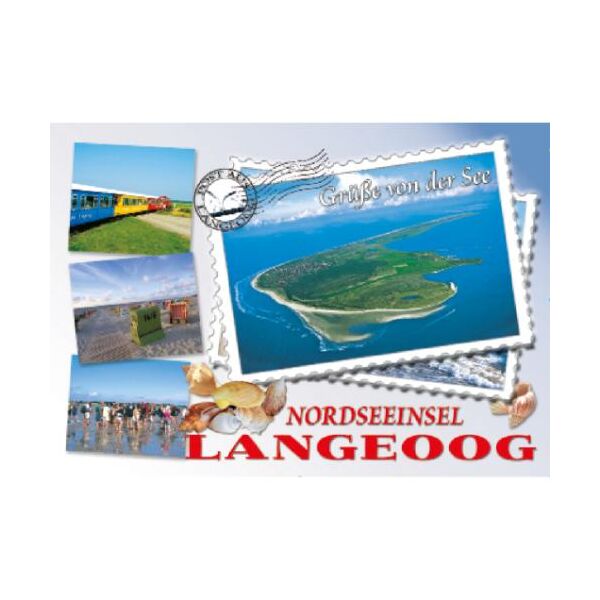 Insel Langeoog Postkarte Ansichtskarte Briefmarke Luftaufnahme