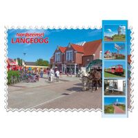 Insel Langeoog Postkarte Ansichtskarte Briefmarke Kutsche