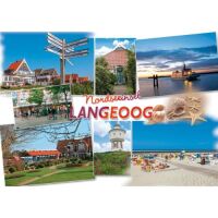 Insel Langeoog Postkarte Ansichtskarte Dämmerung...