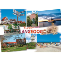 Insel Langeoog Postkarte Ansichtskarte Dämmerung...