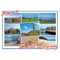 Insel Langeoog Postkarte Ansichtskarte Hafen Fähre...