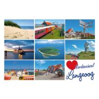 Insel Langeoog Postkarte Ansichtskarte 9 Motive Herz...