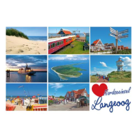 Insel Langeoog Postkarte Ansichtskarte 9 Motive Herz...