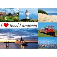 Insel Langeoog Postkarte Ansichtskarte LUX I Love Insel...