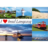 Insel Langeoog Postkarte Ansichtskarte LUX I Love Insel...
