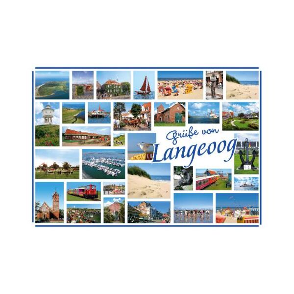 Insel Langeoog Postkarte Ansichtskarte LUX Grüße von Langeoog 32 Bilder