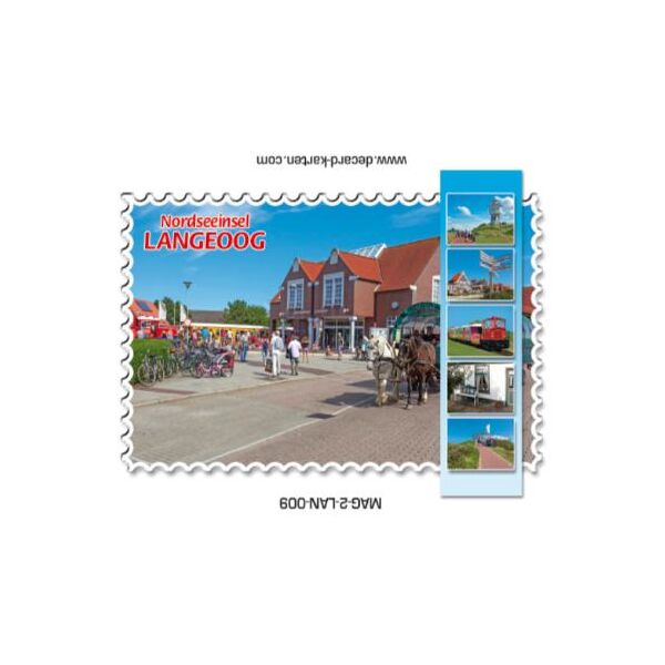 Insel Langeoog Kühlschrankmagnete Briefmarke Kutsche