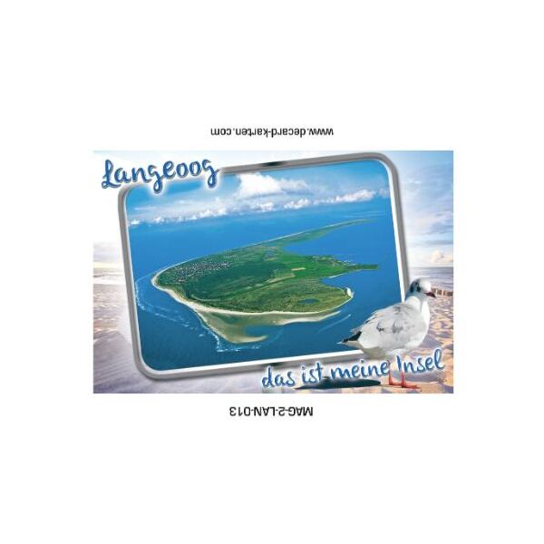 Insel Langeoog Kühlschrankmagnete Das ist meine Insel Luftaufnahme bewölkt