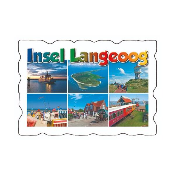 Insel Langeoog Kühlschrankmagnete ABS Luftaufnahme Fähre