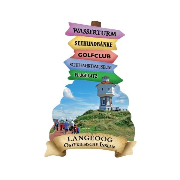 Insel Langeoog Wegweiser Magnete Ostfriesische Inseln Wasserturm