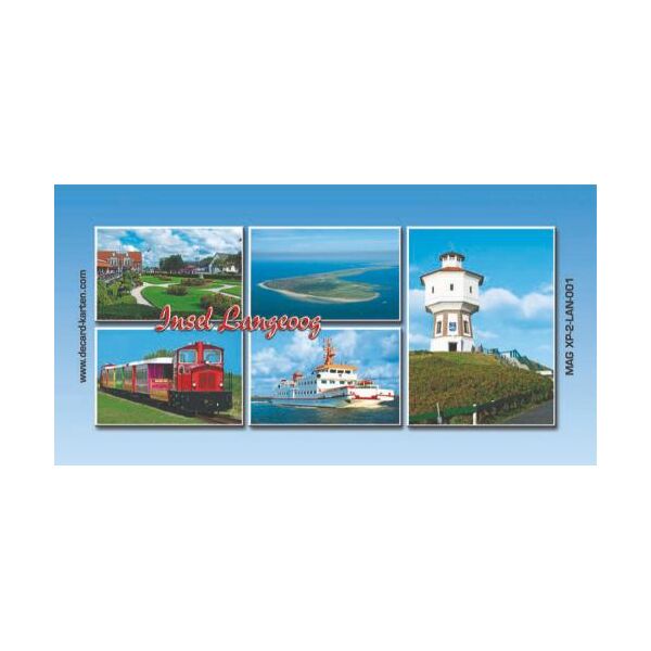Insel Langeoog Kühlschrankmagnete XL Inselbahn Fähre Luftaufnahme