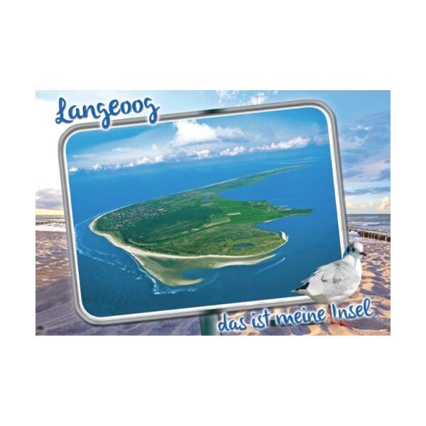 Insel Langeoog Tischset Das ist meine Insel Luftaufnahme Strand